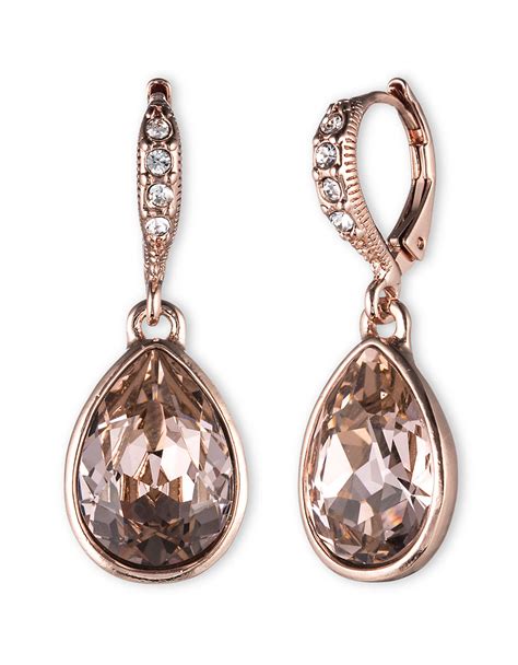 givenchy pink crystal drop earrings